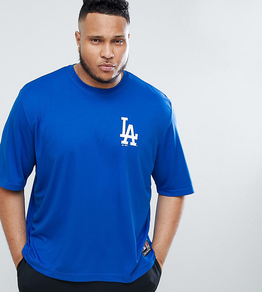 Majestic Oversized L.A Dodgers Mesh T-Shirt In Navy - Navy