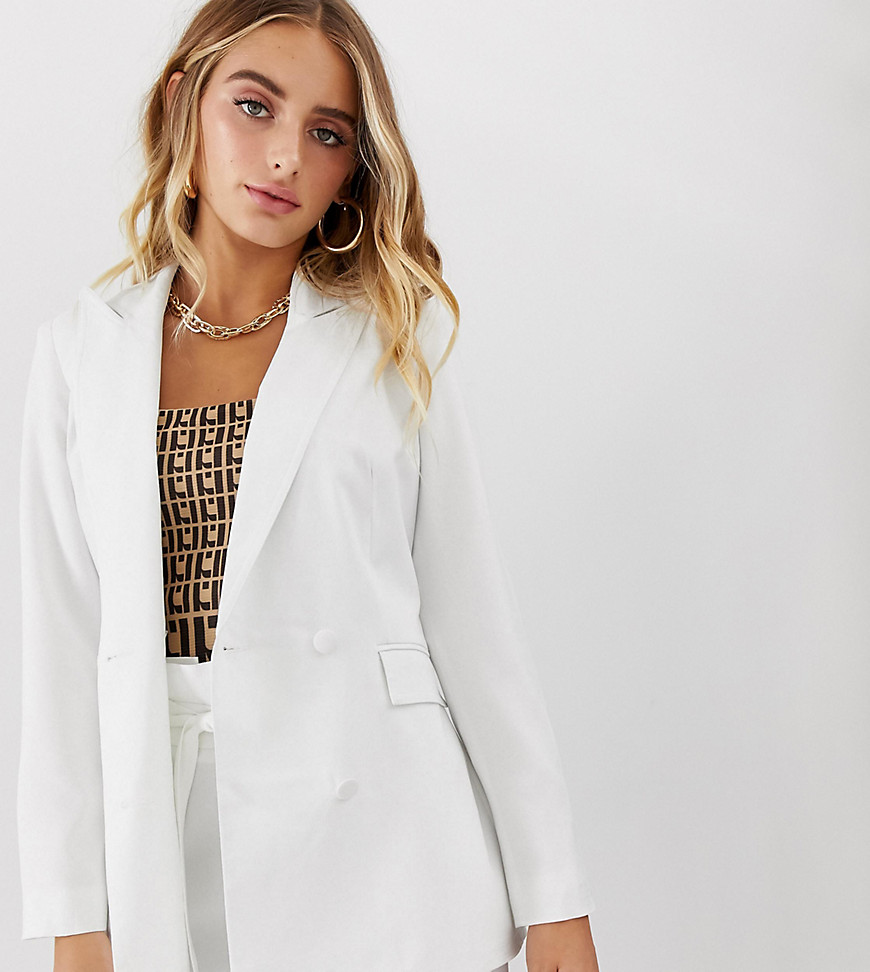 Missguided co-ord tailored blazer in white