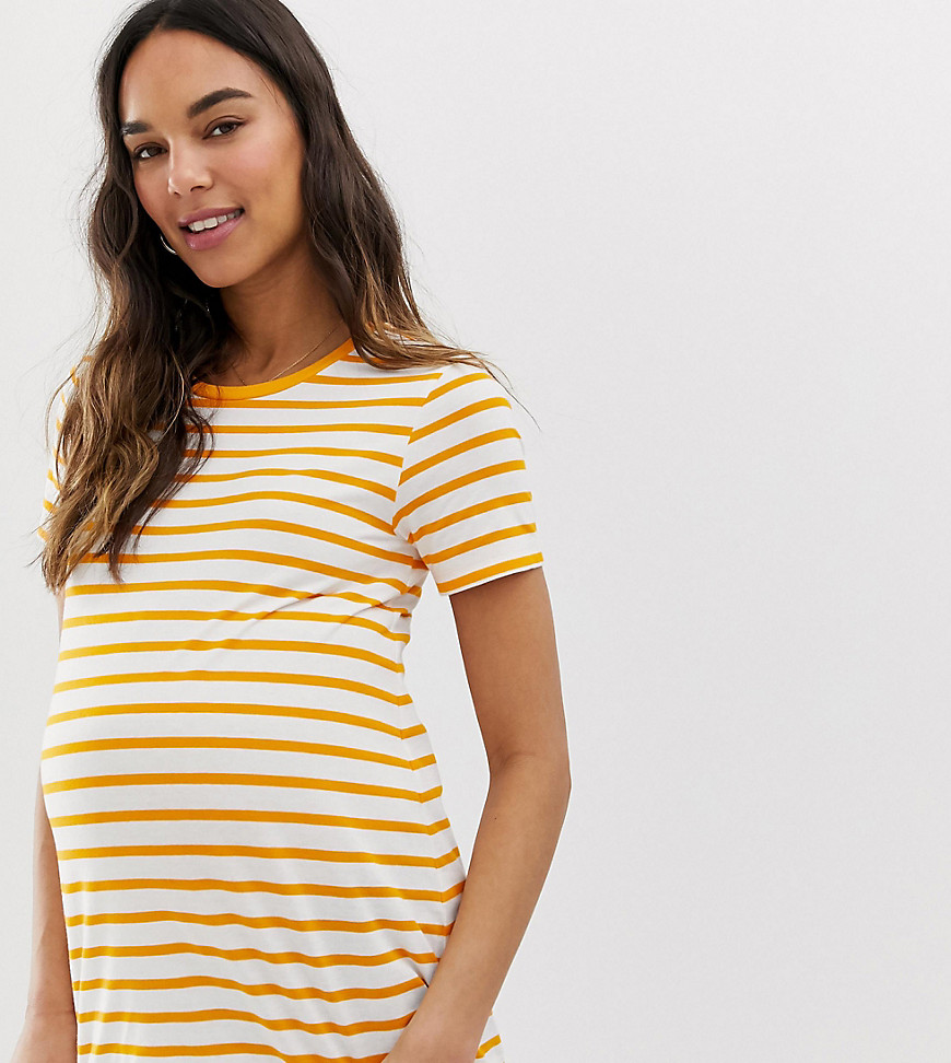 ASOS DESIGN Maternity t-shirt with crew neck in stripe
