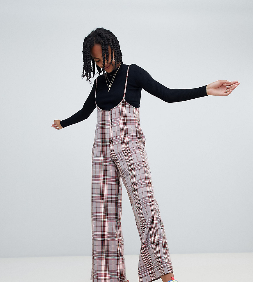 Reclaimed Vintage inspired check trouser with braces