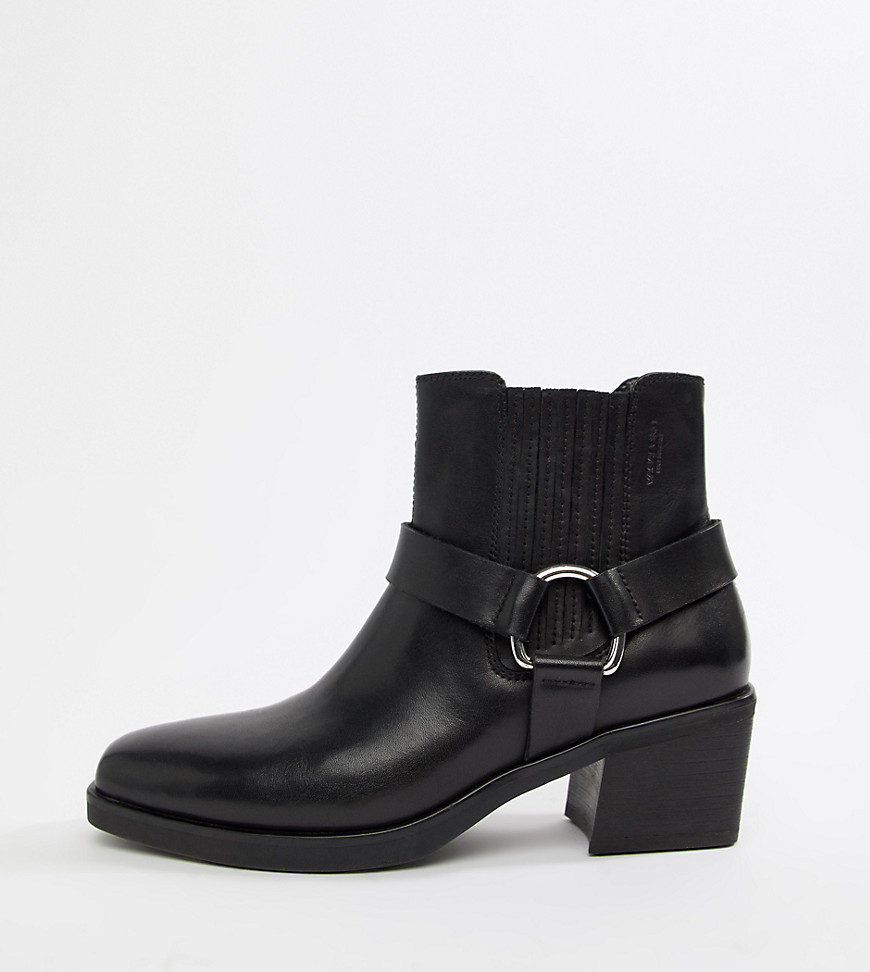 Vagabond Simone leather western buckle ankle boots