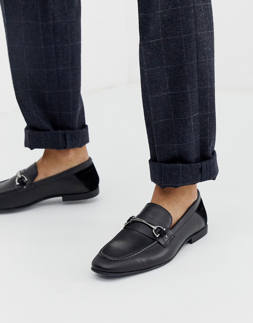 KG by Kurt Geiger loafers in black leather with snaffle detail