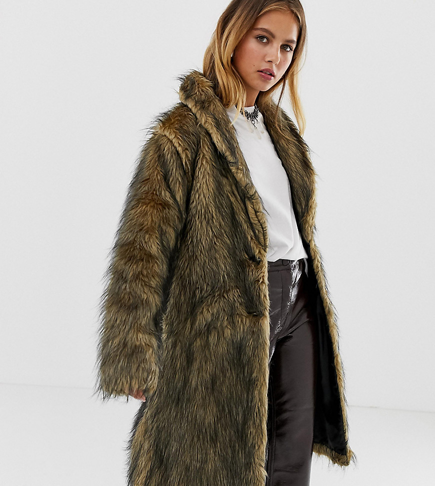Reclaimed Vintage inspired fluffy faux fur coat