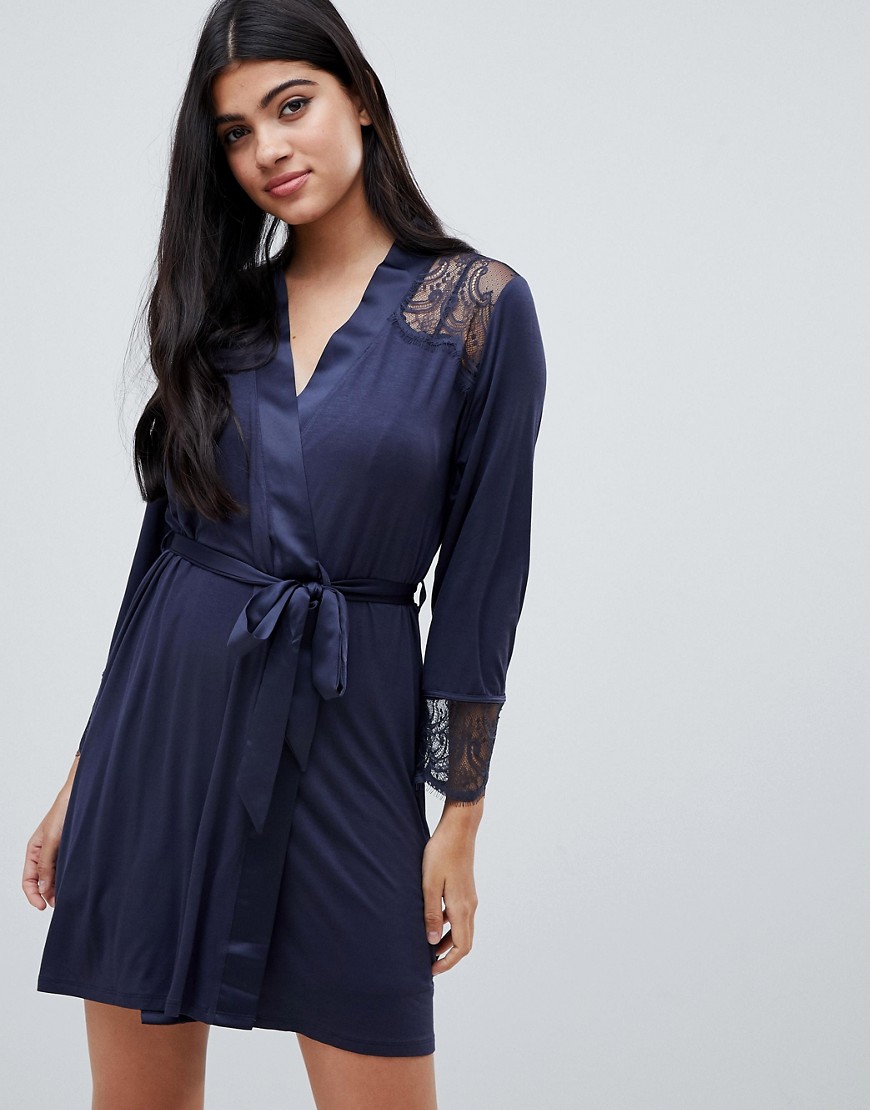 B By Ted Baker Signature Lace & Jersey Dressing Gown