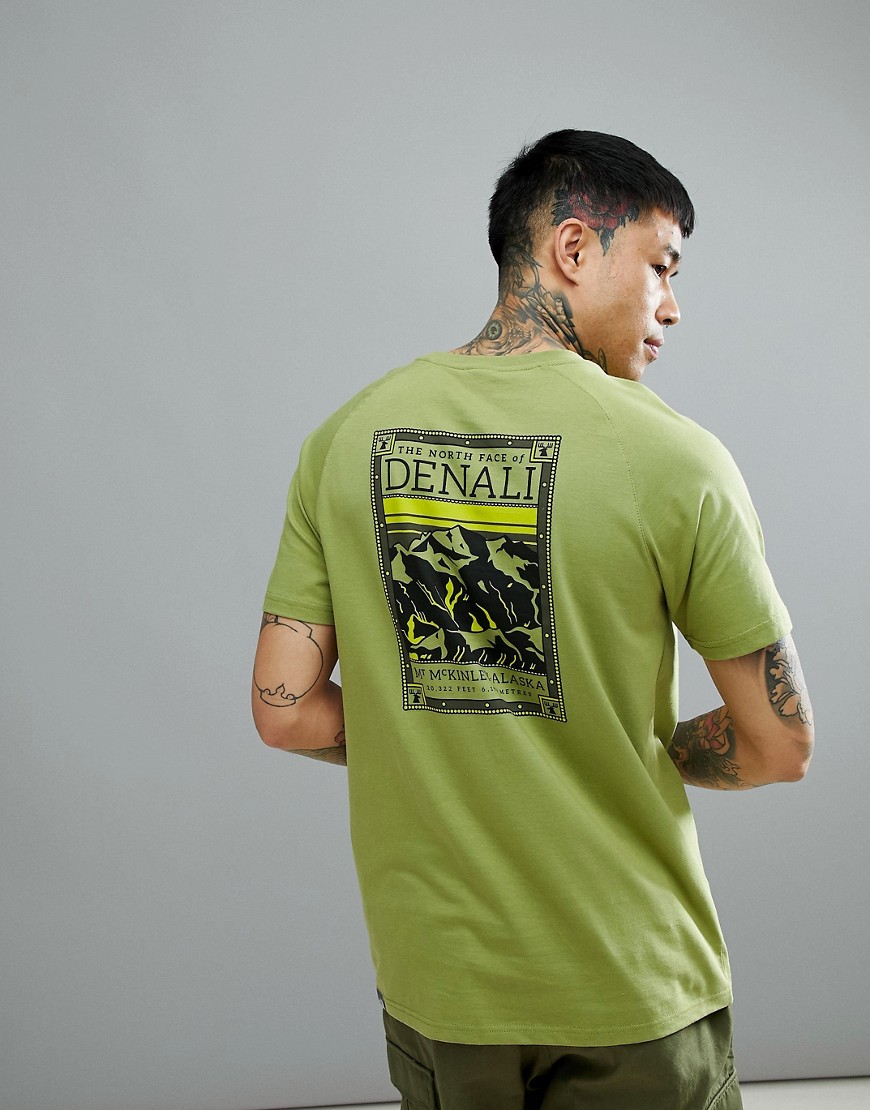 The North Face North Faces T-Shirt Denali Back Print In Green - Iguana green