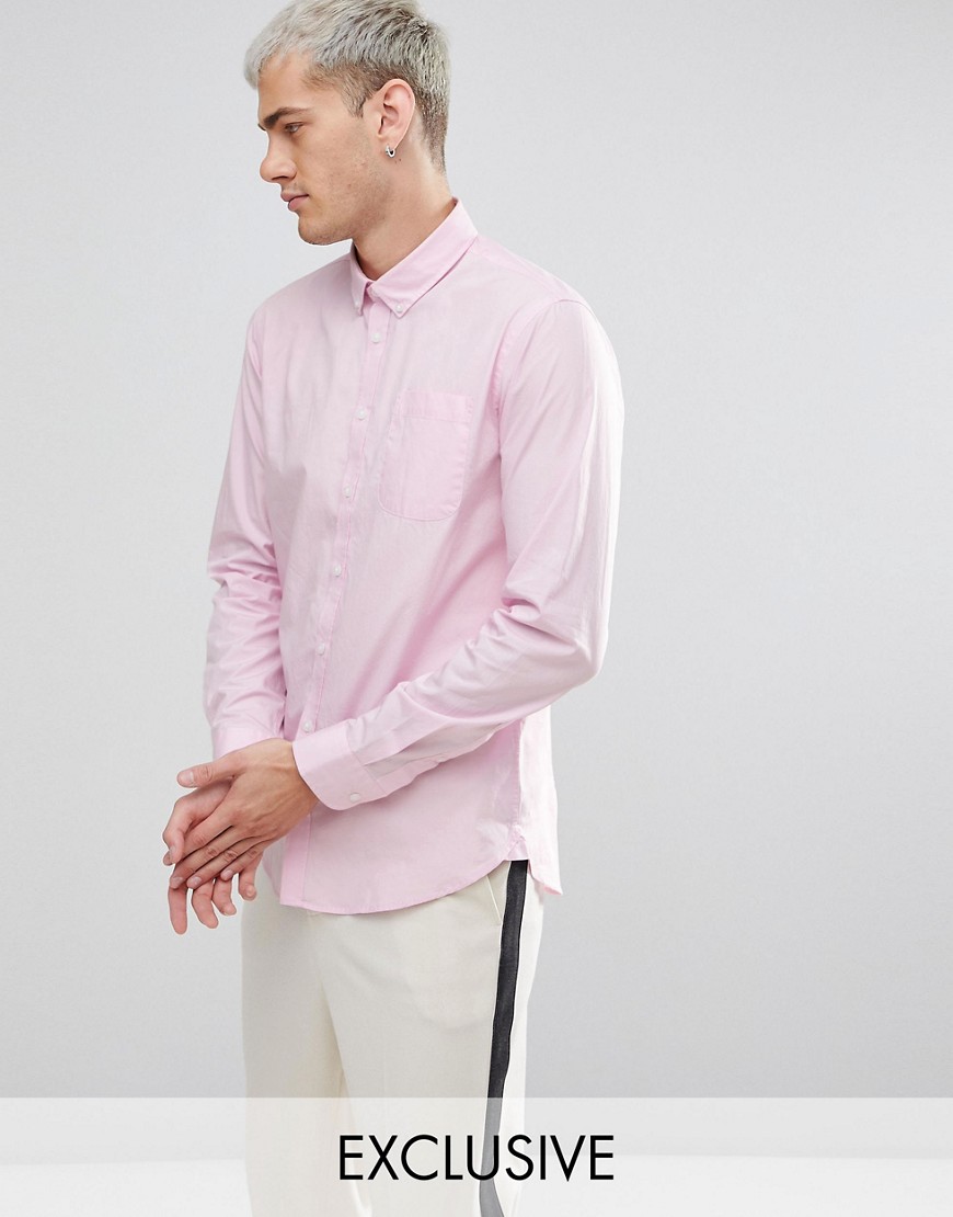 Casual Friday Button Down Collar Shirt With Pocket - 50662 cameo pink