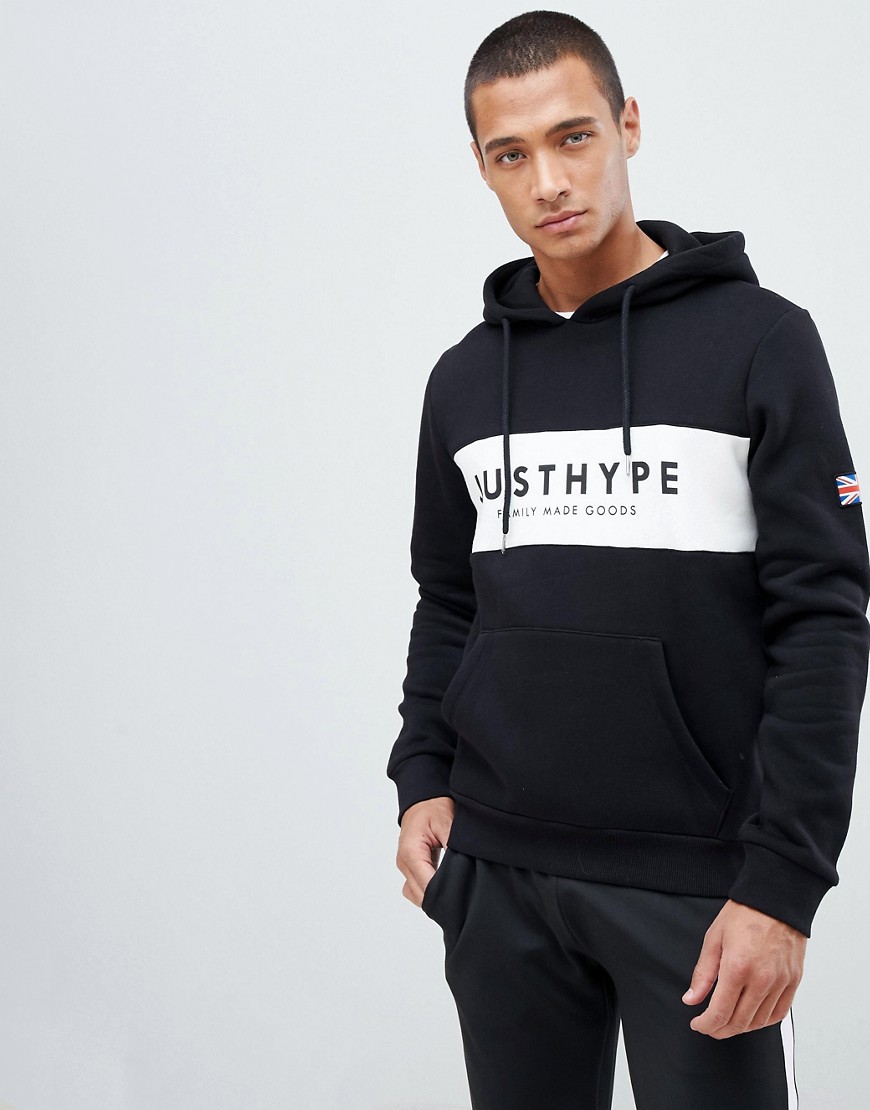 Hype hoodie with contrast logo panel
