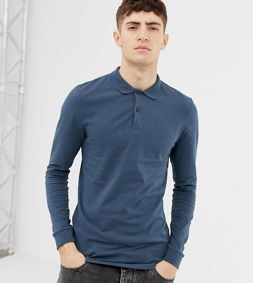 COLLUSION skinny fit polo in teal