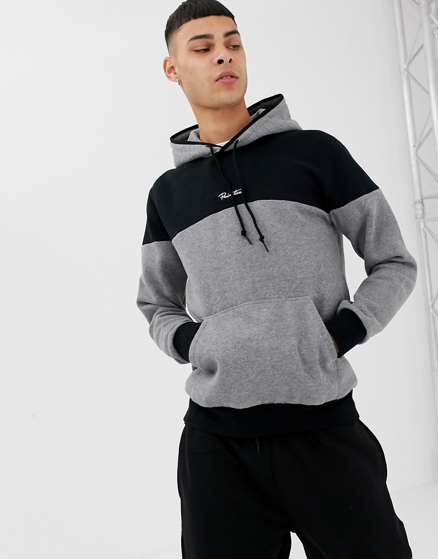 Primitive Pacer Hoodie With Contrast Panel In Grey