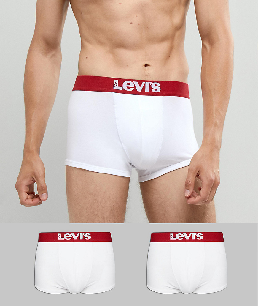 Levis Contrast Waistband Trunks 2 Pack in White - White