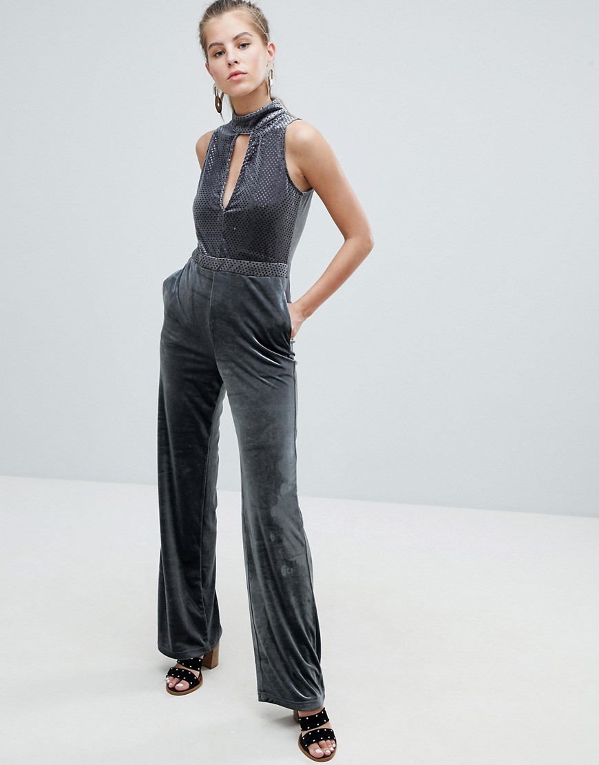 Oeuvre Flared Jumpsuit With Keyhole Detail