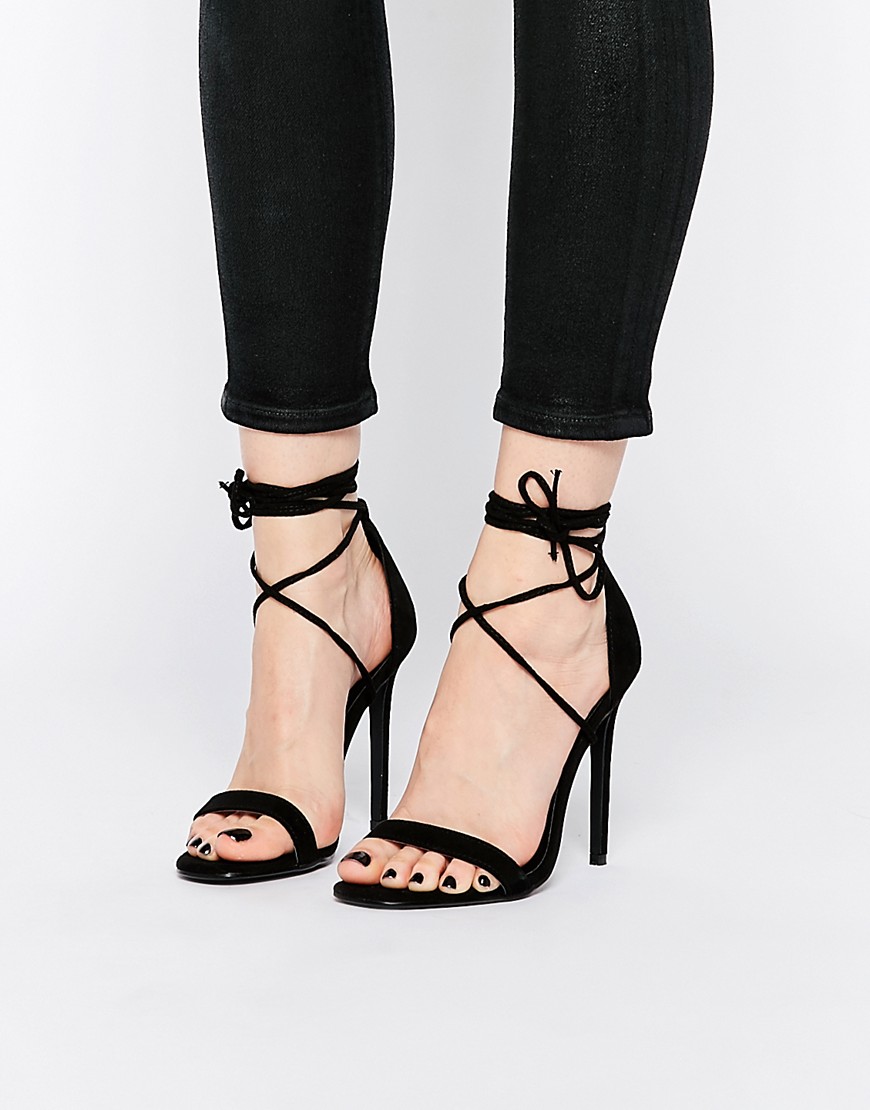Missguided | Missguided Barely There Tie Up Sandals at ASOS