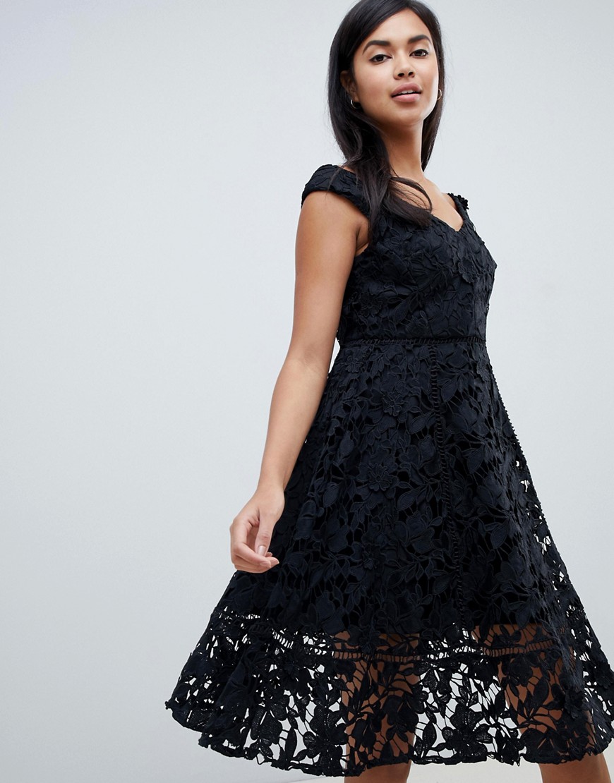French Connection Bardot Dress in Blossom Lace