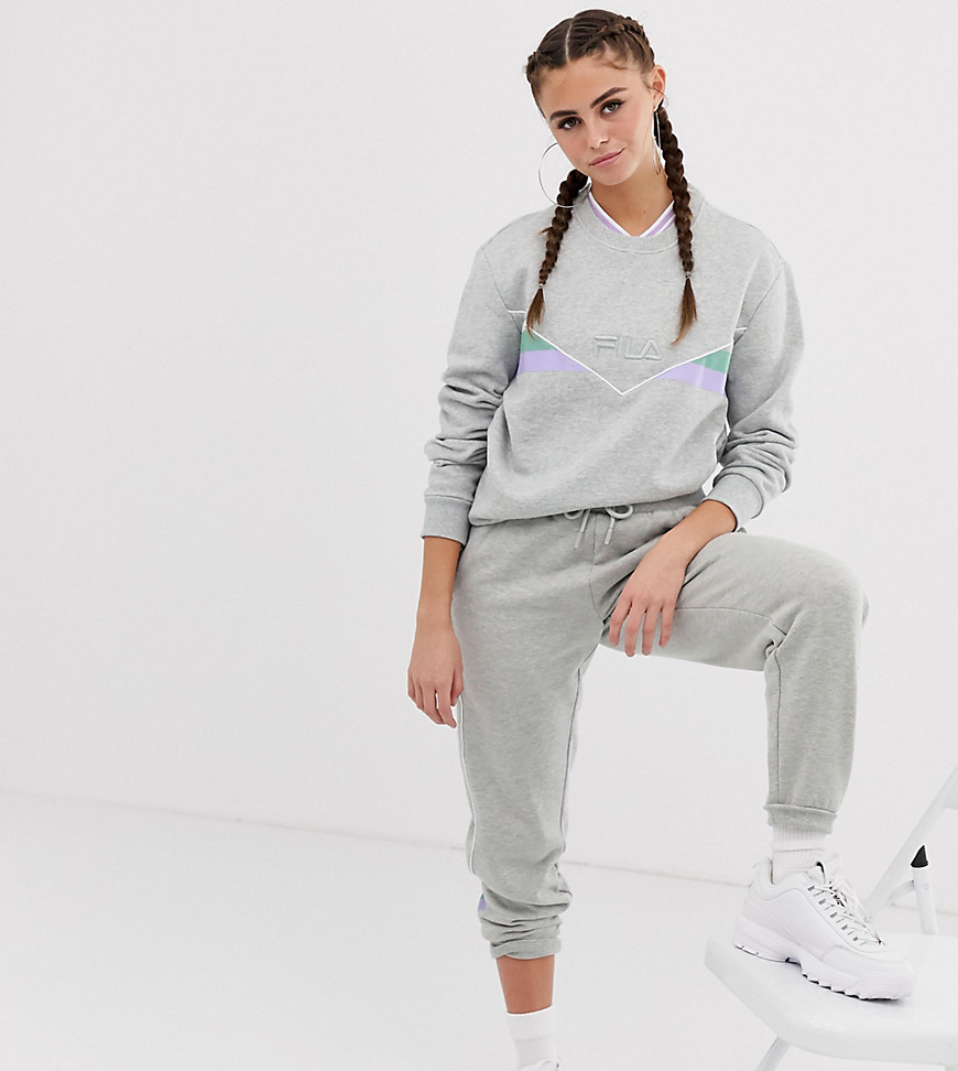 Fila oversized tracksuit bottoms with neon piping co-ord