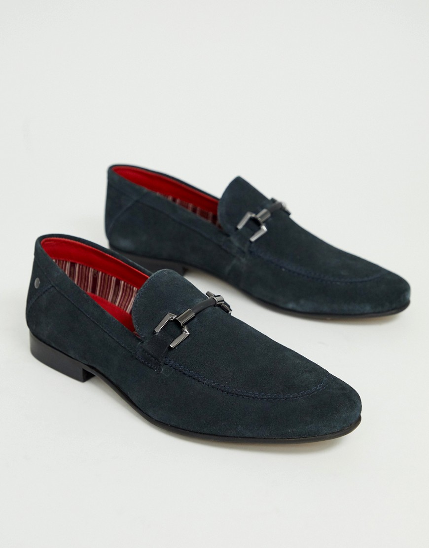Base London Soprano bar loafers in navy suede