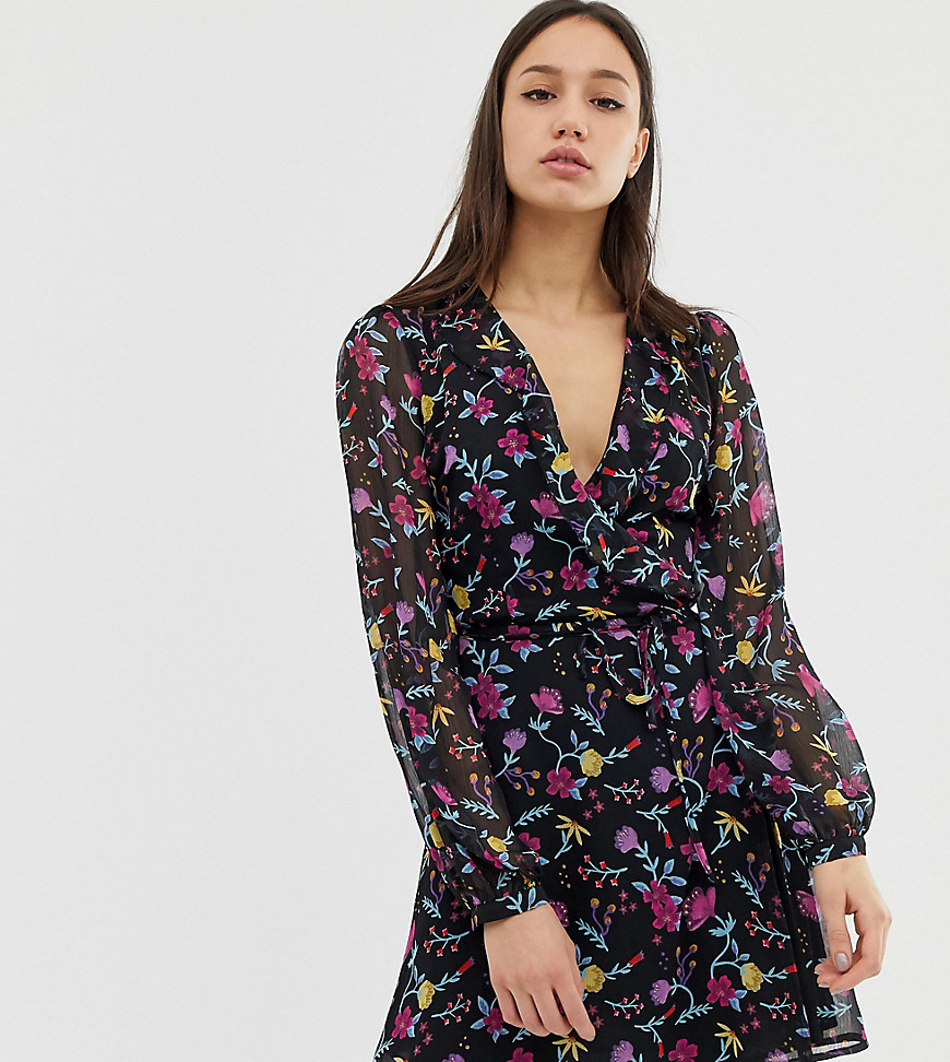 Glamorous Tall wrap dress in romantic floral print