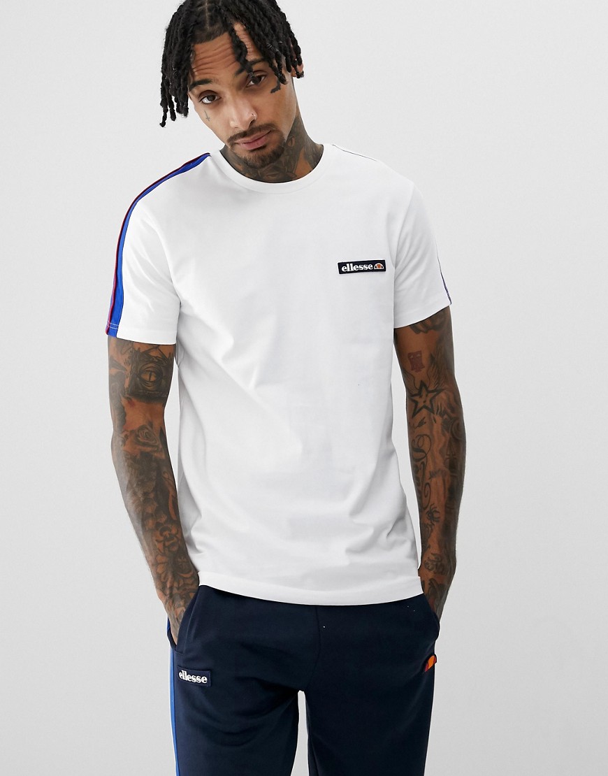 ellesse Pianto t-shirt with sleeve stripe in white
