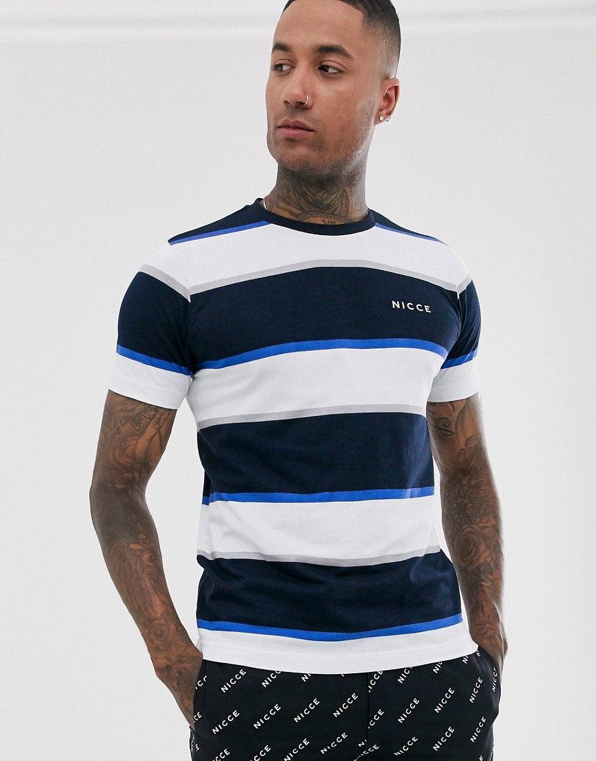 Nicce t-shirt with stripes in navy