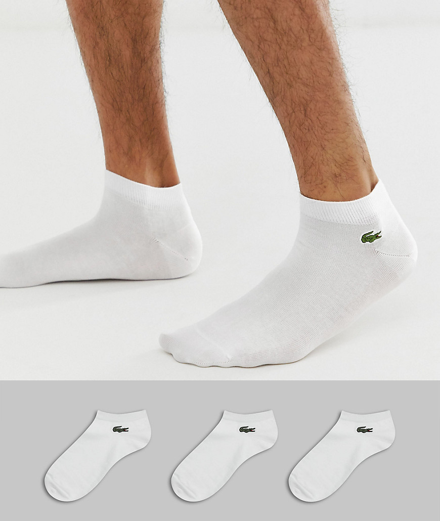 Lacoste 3 pack trainer sock in white
