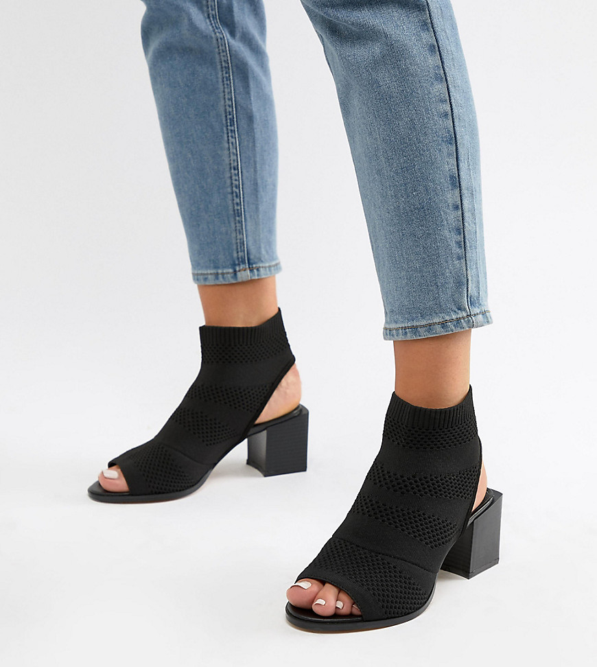 Asos Design Wide Fit Roman Knitted Shoe Boots-black