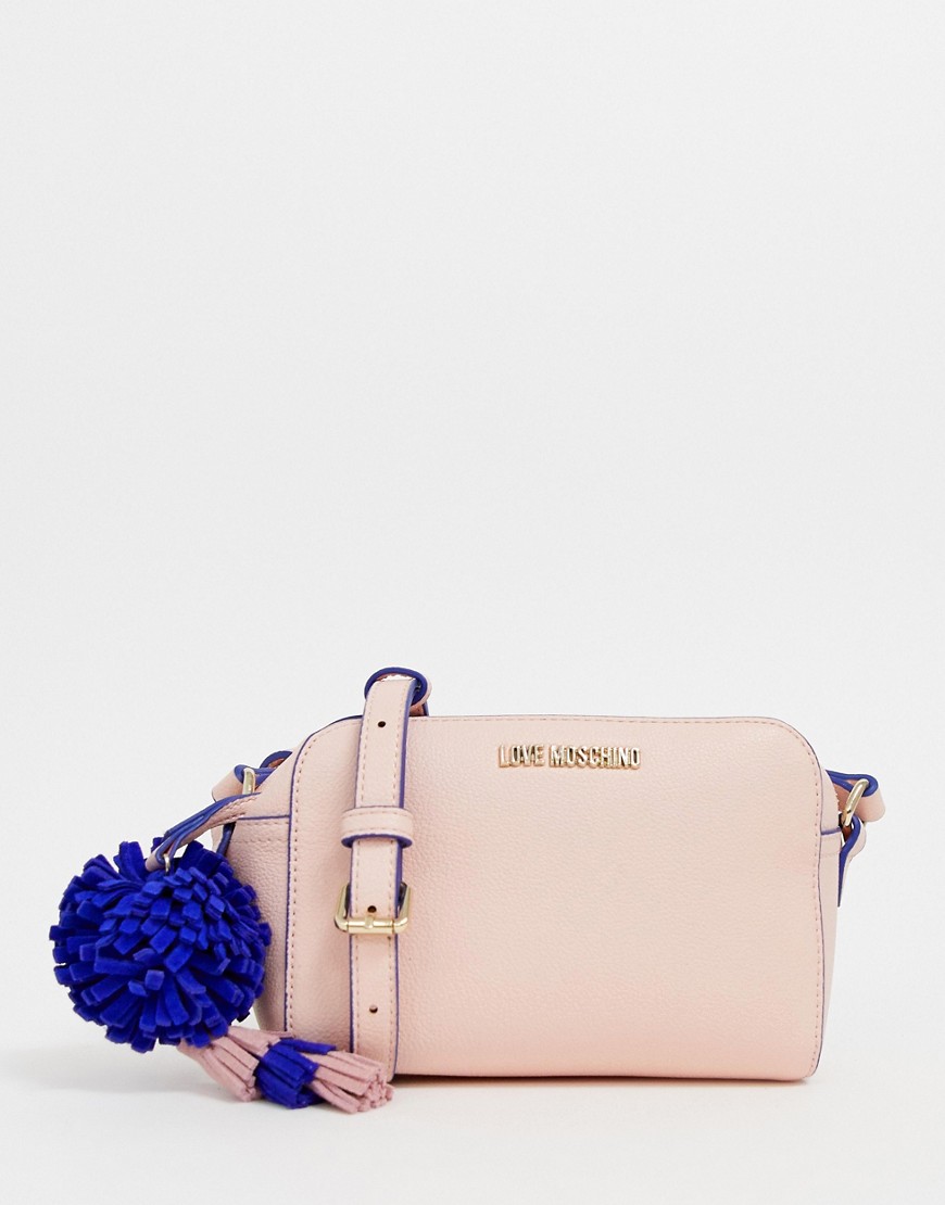 Love Moschino small across body bag in pink