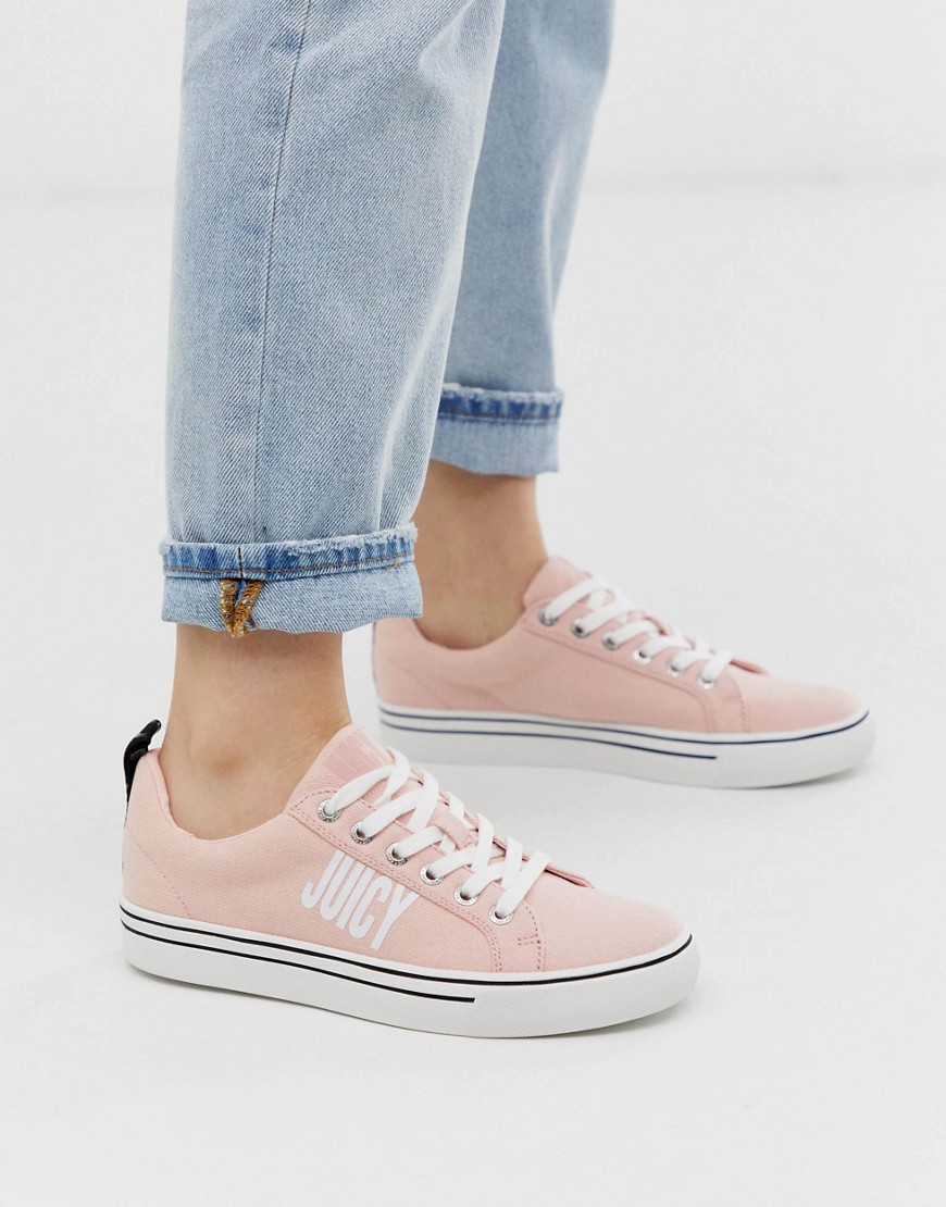 Juicy Couture logo lace up trainer in pink
