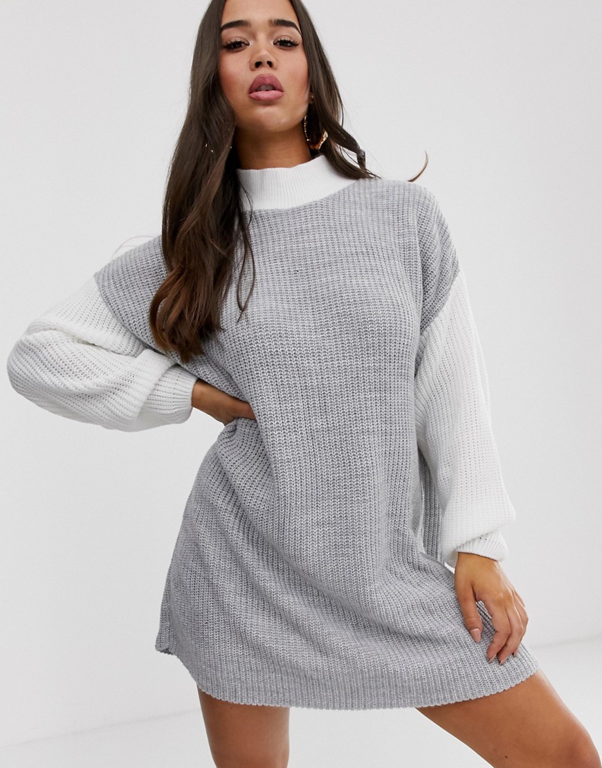 In The Style Colour Block Jumper Dress