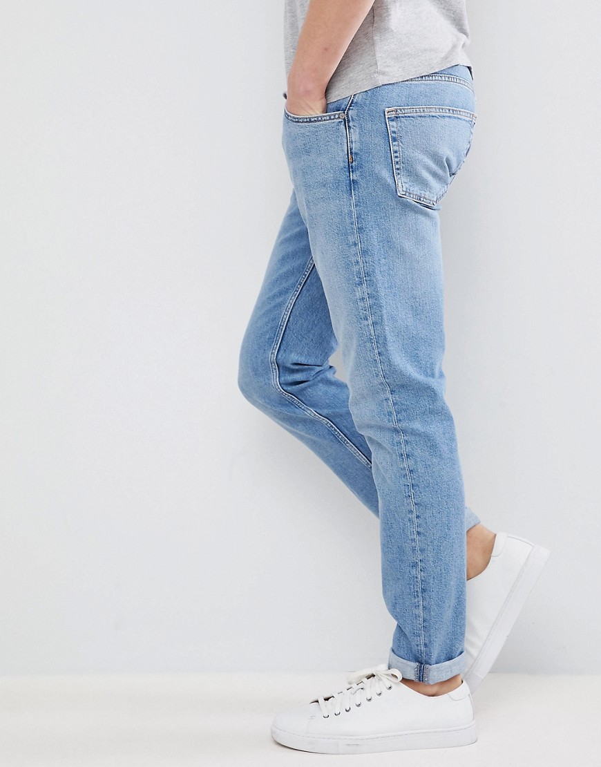Weekday Sunday relaxed tapered dust blue jeans