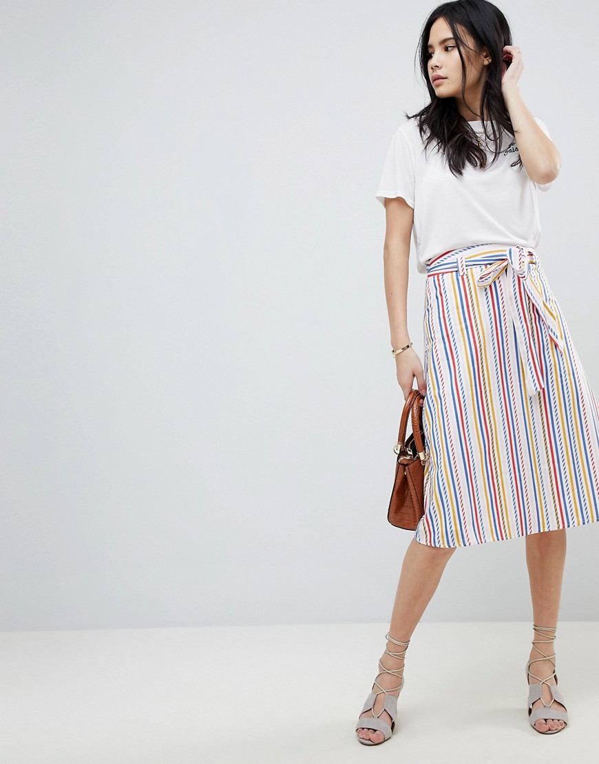 Sugarhill Boutique Jasmine Candy Stripe Belted Skirt - Stripe