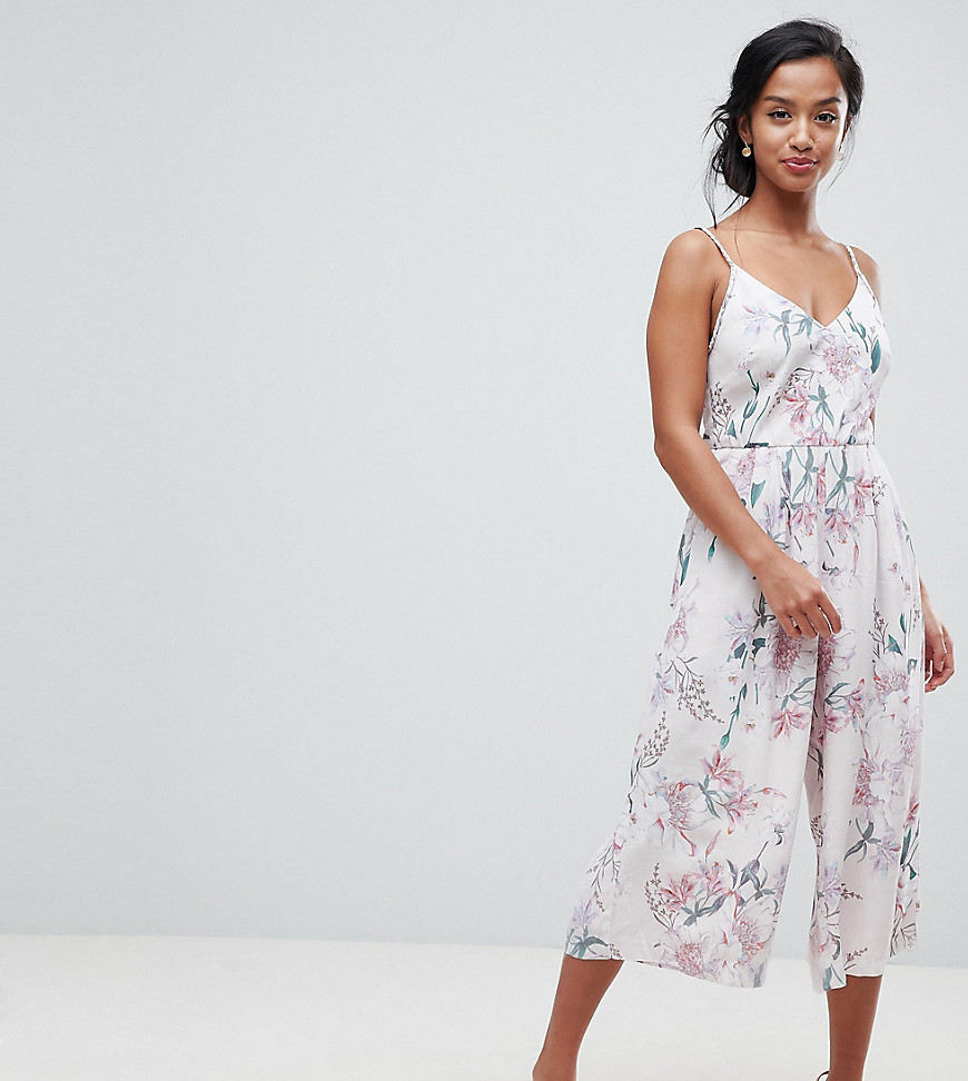 Forever New Petite Cami Jumpsuit In Floral - Blush floral
