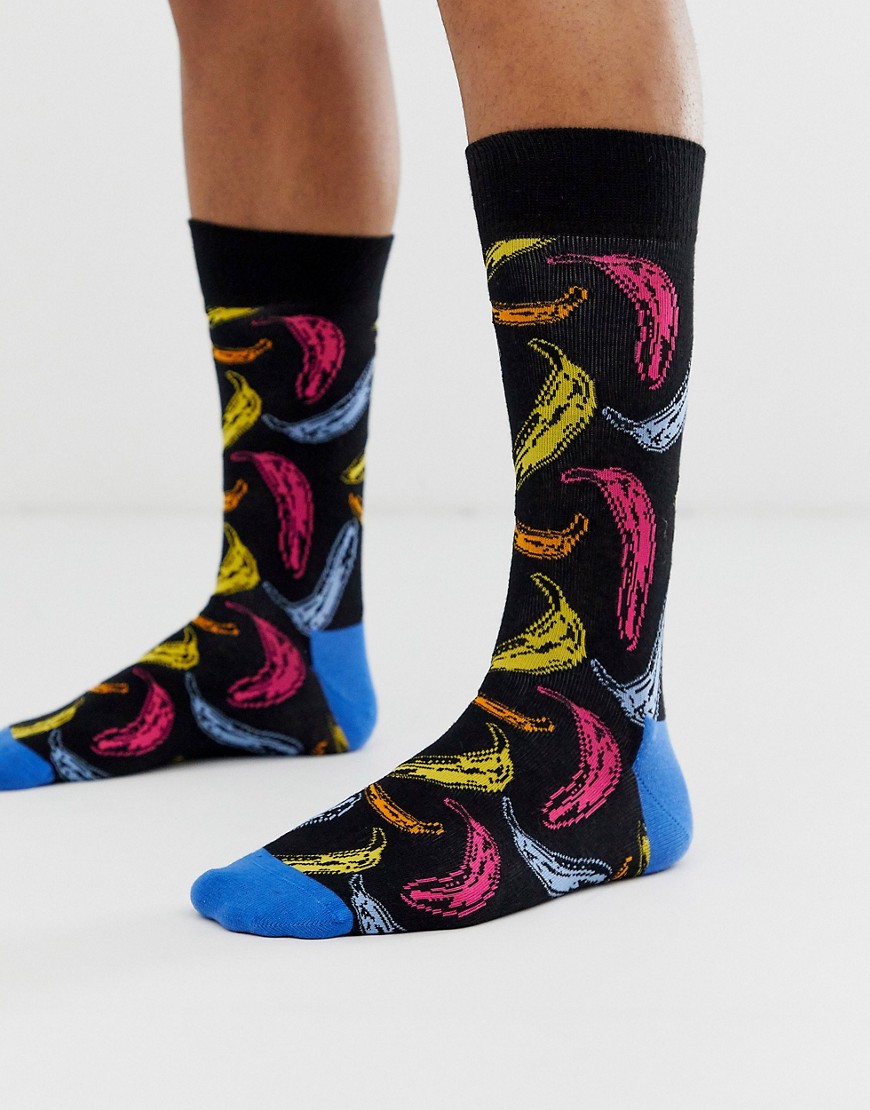 Happy Socks X Andy Warhol banana print socks
