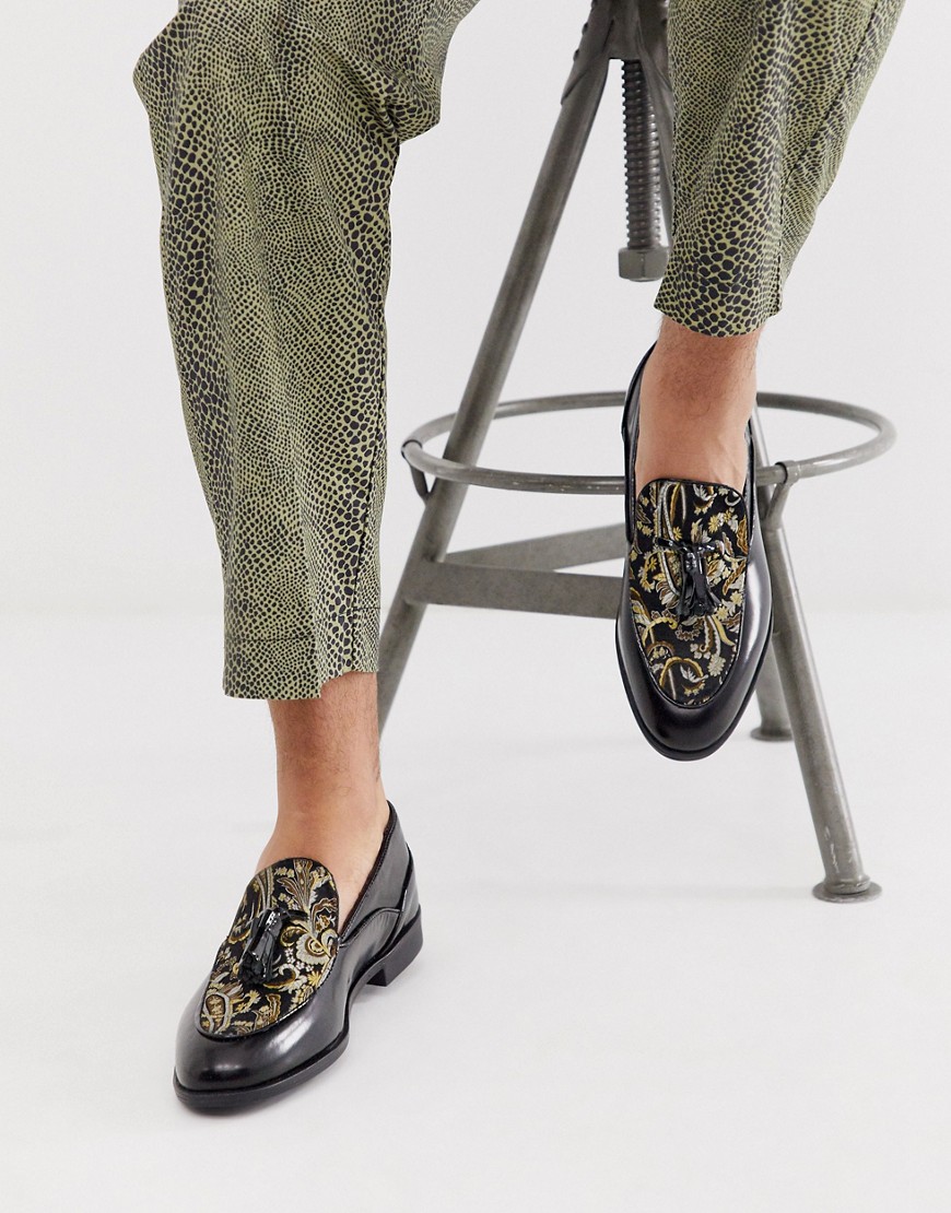 House of Hounds clash tassle loafers in gold brocade