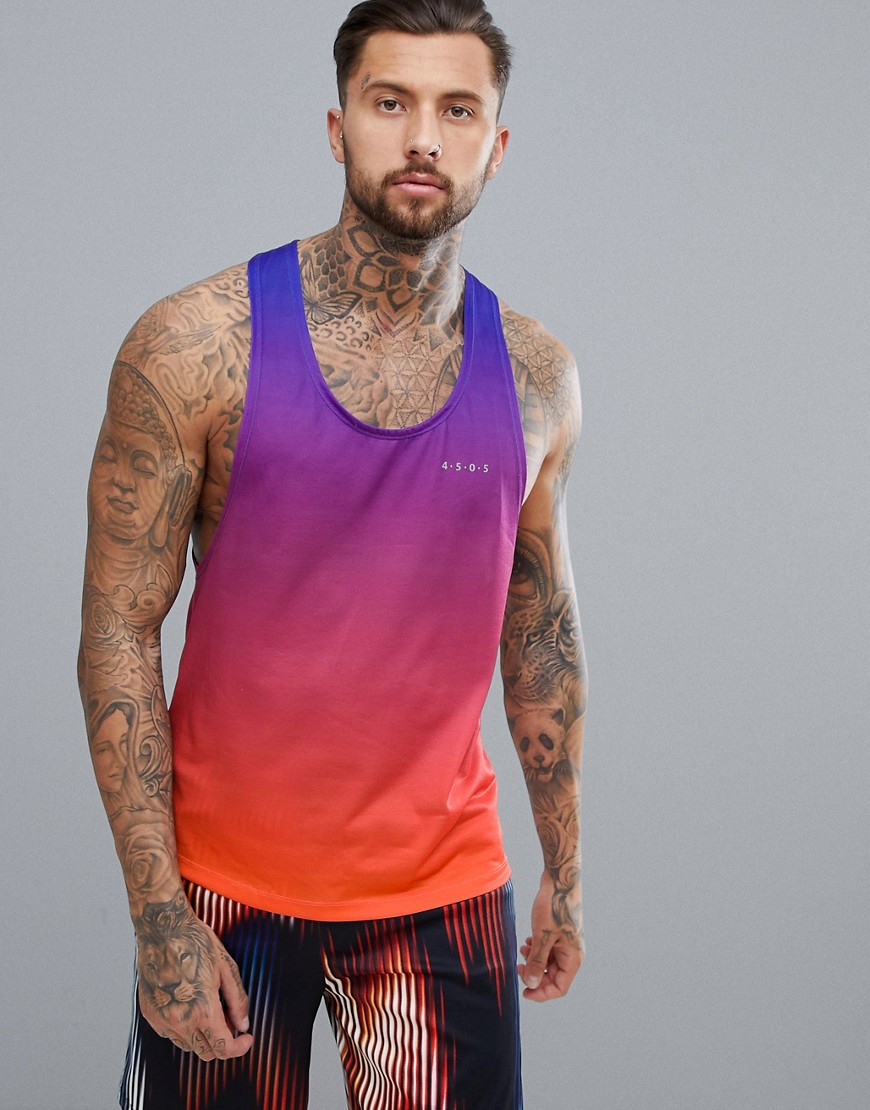 ASOS 4505 vest with extreme racer back and ombre print