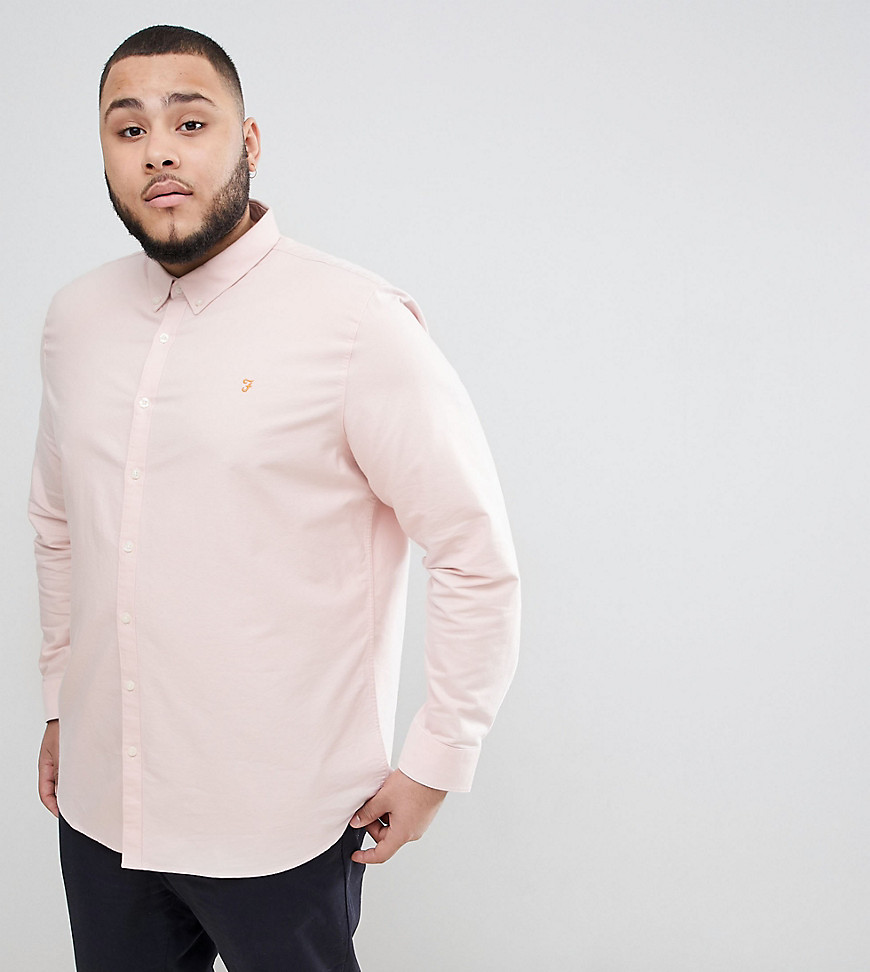 Farah Brewer slim fit shirt oxford shirt in pink
