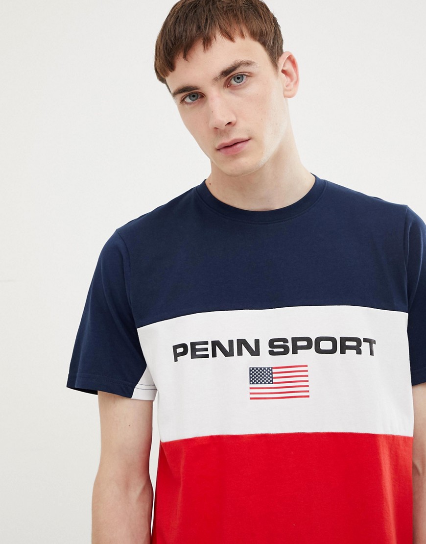 Penn Sport t-shirt in red with block panels