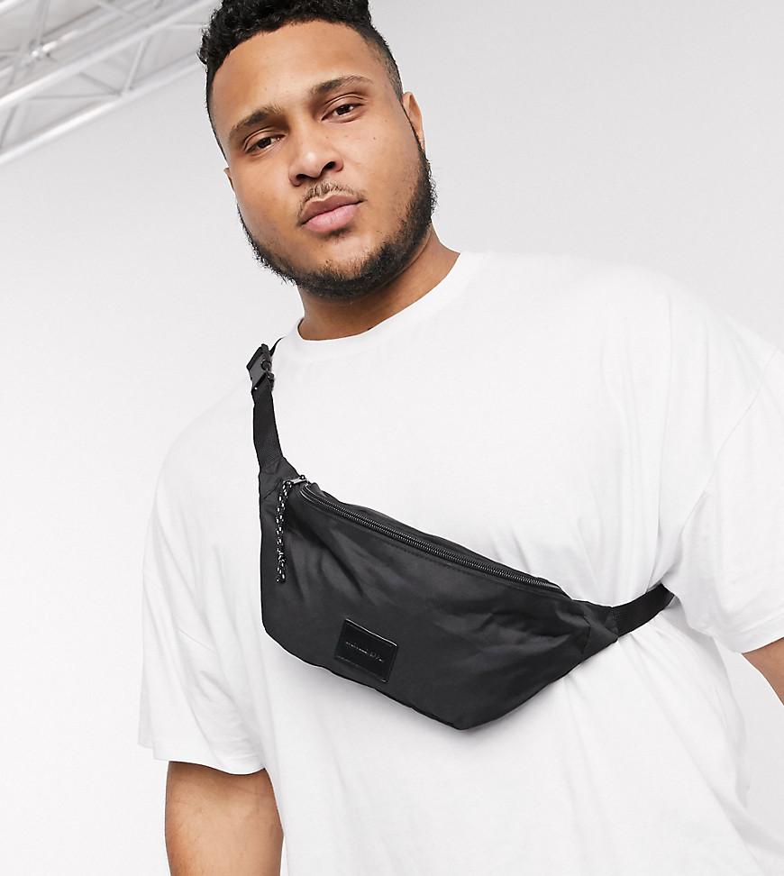 Asos Design Plus Fanny Pack In Black With Puller