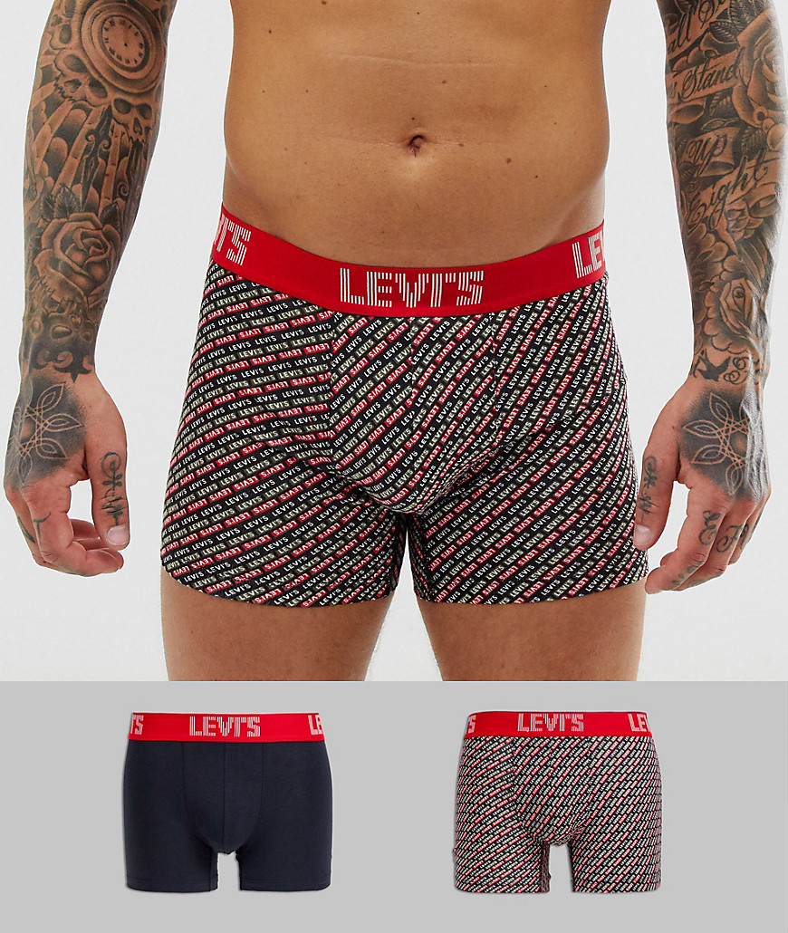 Levi's 2 pack all over logo print trunks