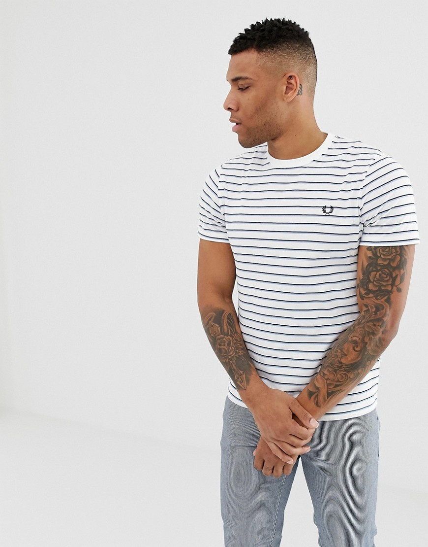 Fred Perry stripe t-shirt in white