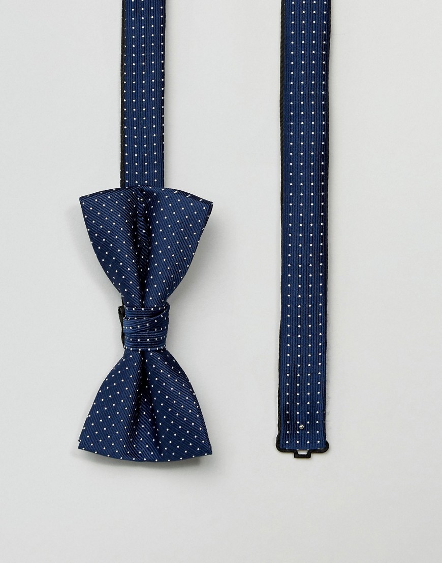 Jack & Jones Bow Tie With Spot In Blue - Blue