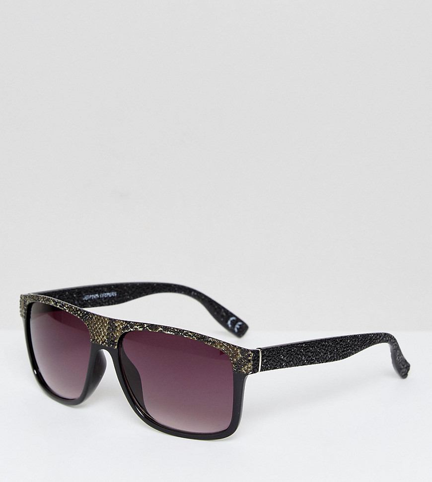Jeepers Peepers snake print flat top visor sunglasses with gradient lens - Black