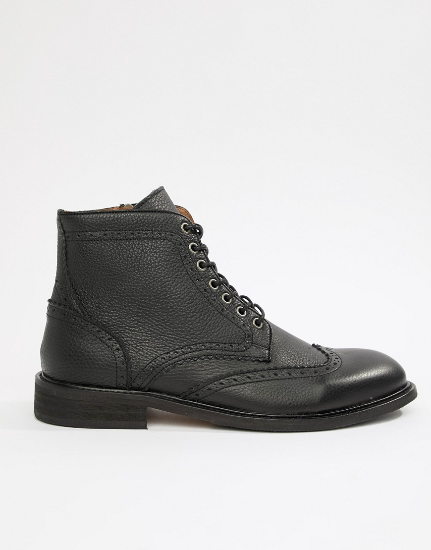 Selected Homme Leather Brogue Boot