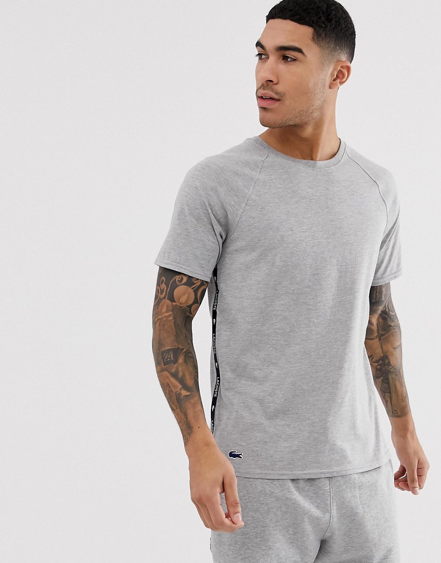 Lacoste taped lounge t-shirt in grey