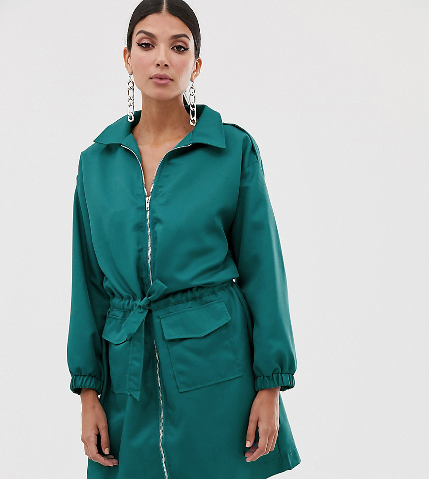 Missguided Tall utility dress in teal
