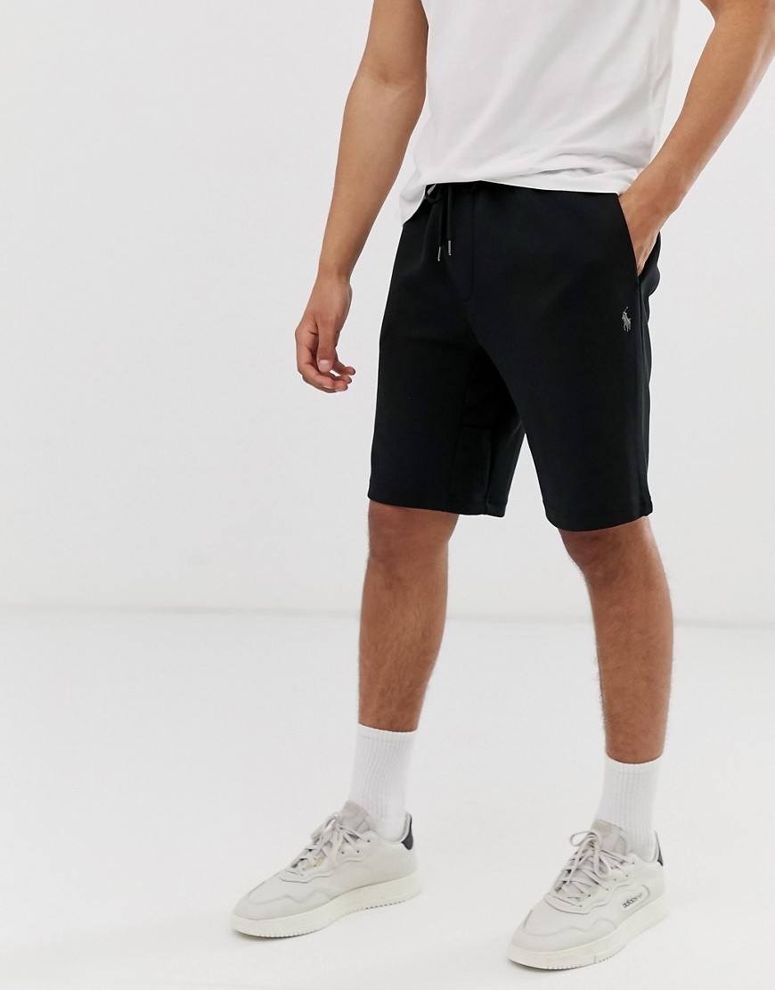 Polo Ralph Lauren player logo double tech sweat shorts in black
