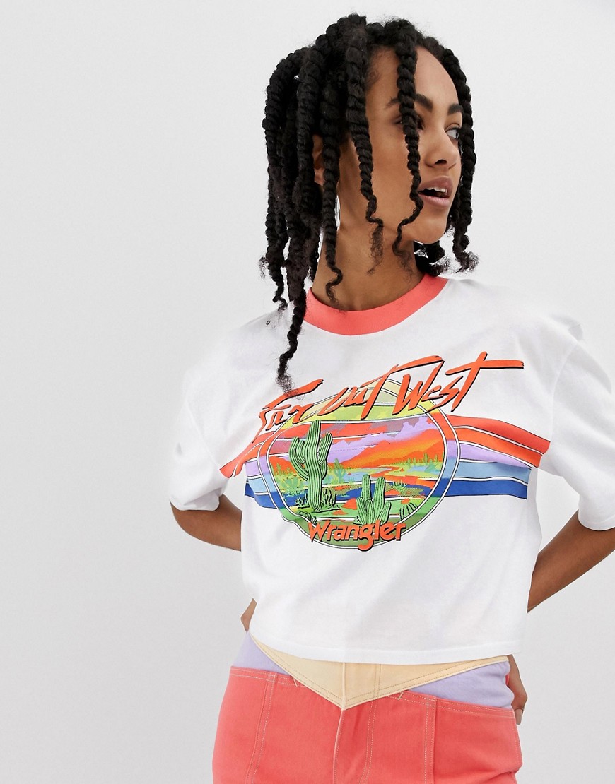 Wrangler cropped 80s boy t-shirt with far out graphic