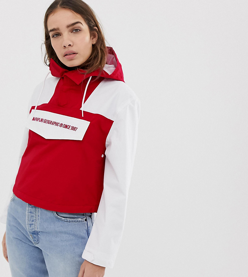 Napapijri Rainforest cropped pullover jacket in red