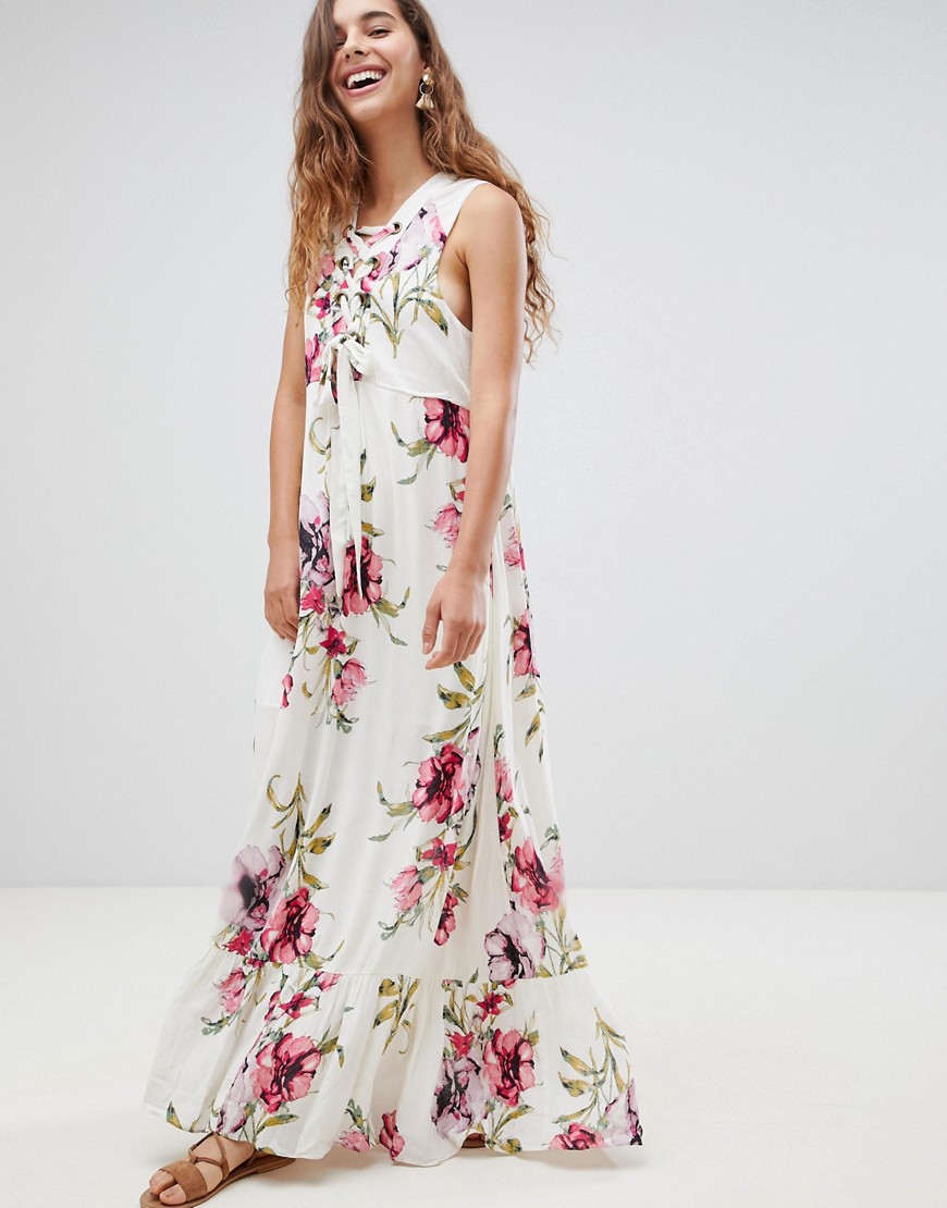 Gilli sleeveless floral maxi dress