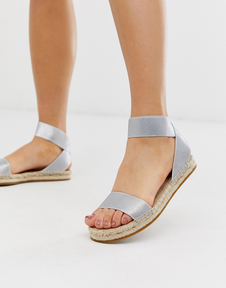 & Other Stories espadrills with strap detail in silver