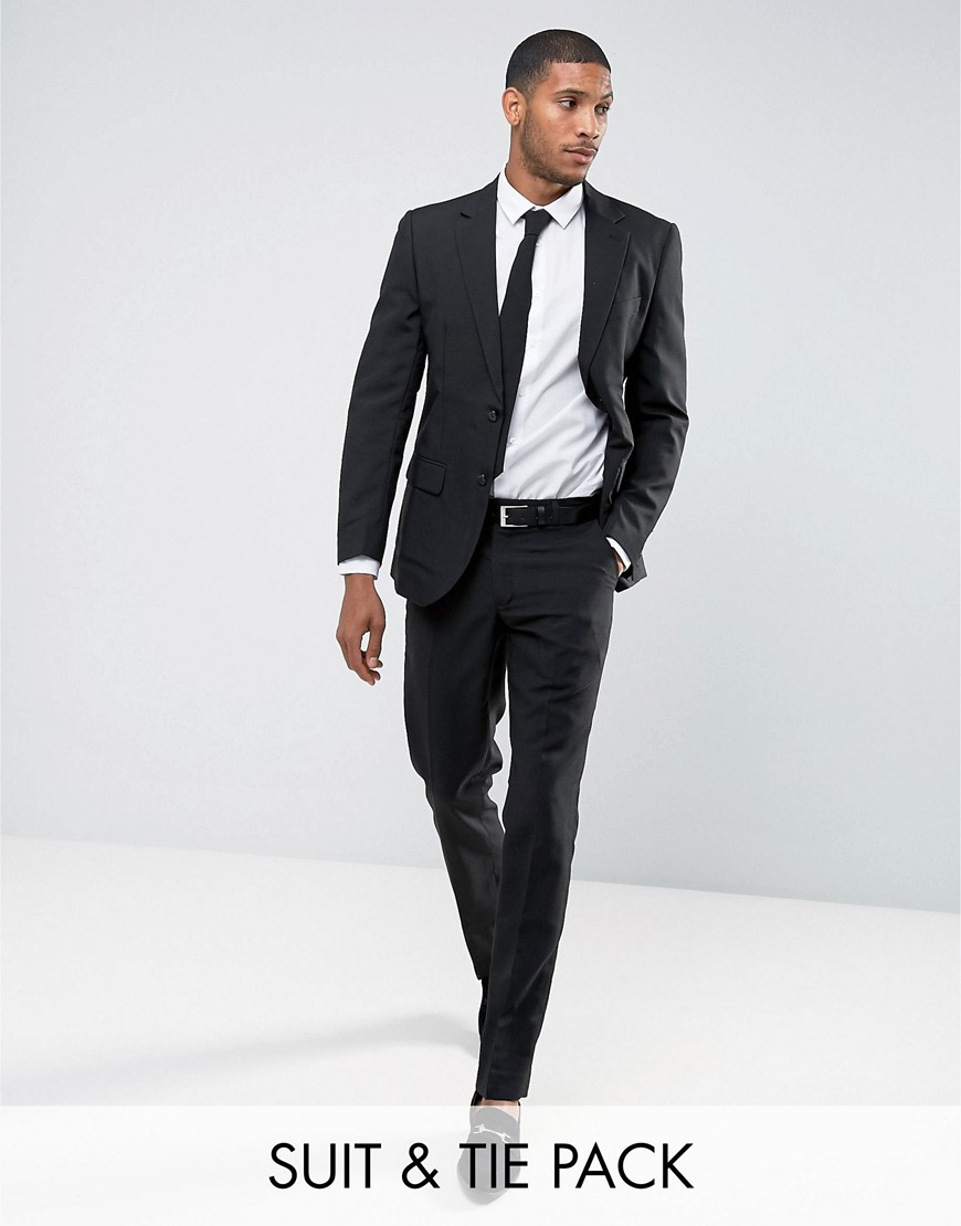 OppoSuits PROM Slim Suit  Tie In Black - Black