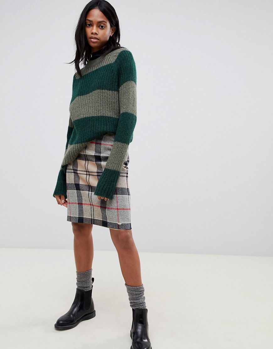 Barbour wool mini skirt in check
